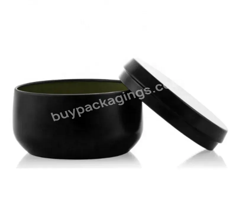 Factory Wholesale Food Safe Air Tight Matte Black Tea Tins 8oz Metal Tea Can