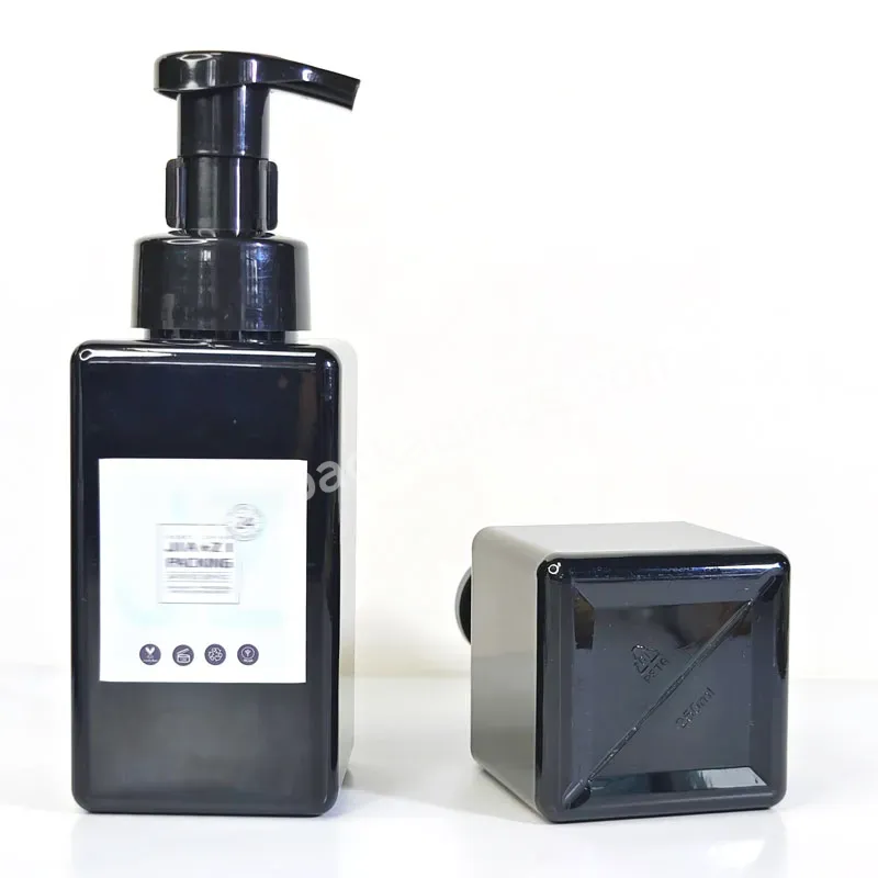 Factory Wholesale Hand Wash Hair Shampoo Cosmetic Packaging Black 500ml Pump Pet Foam Bottle