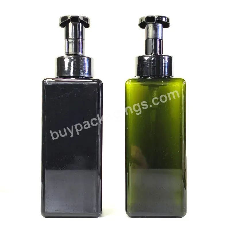 Factory Wholesale Hand Wash Hair Shampoo Cosmetic Packaging Black 500ml Pump Pet Foam Bottle