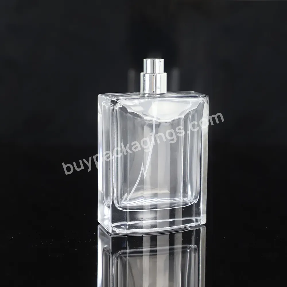 Factory Wholesale New Square Thick Oil Refillable Perfume Packaging 30ml 50ml 100 Ml Empty Glass Perfume Bottles