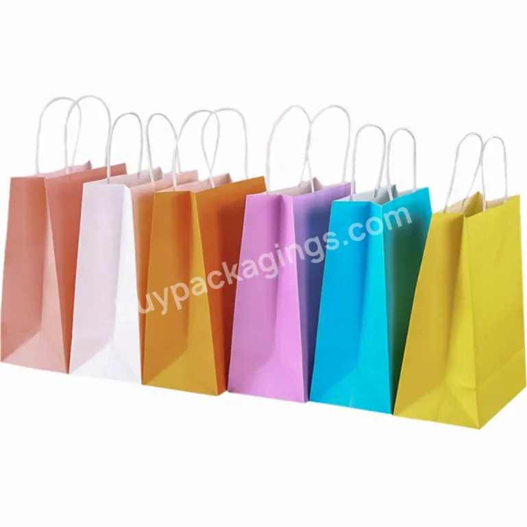 Factory Wholesale Paper Carry Bag Takeaway High Quality Color Kraft Paper Shopping Bag