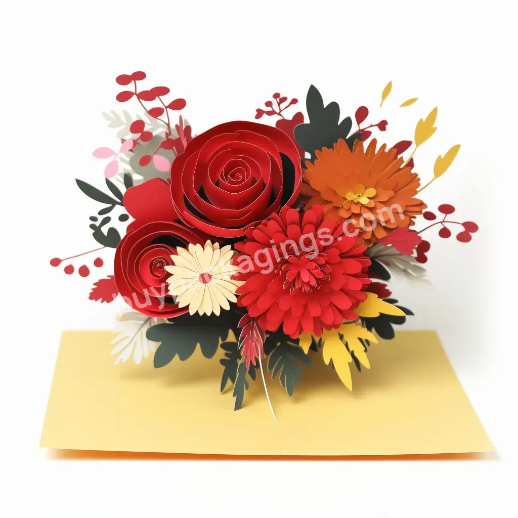 Factory Wholesale Rose 3d Pop Up Love Card Best Mom Ever Pop-up Card Mother's Day Gift Happy Mothers Day Thank You Blessing Card