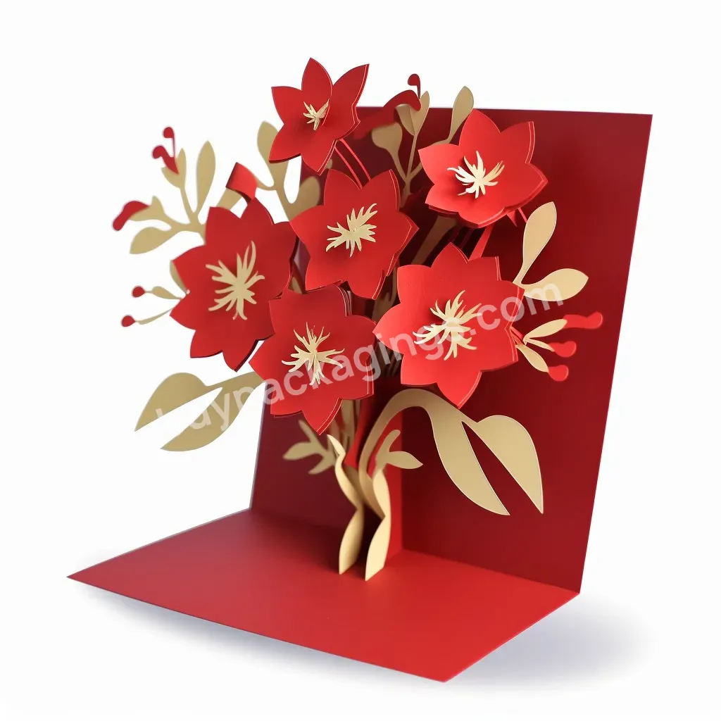 Factory Wholesale Rose 3d Pop Up Love Card Best Mom Ever Pop-up Card Mother's Day Gift Happy Mothers Day Thank You Blessing Card