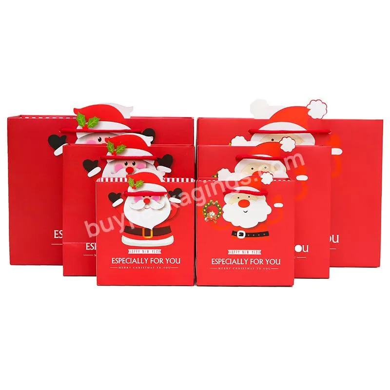 Factory Wholesale Stock Ready To Ship Cartoon Kids Christmas Paper Candy Gift Merry Paper Bag Christmas