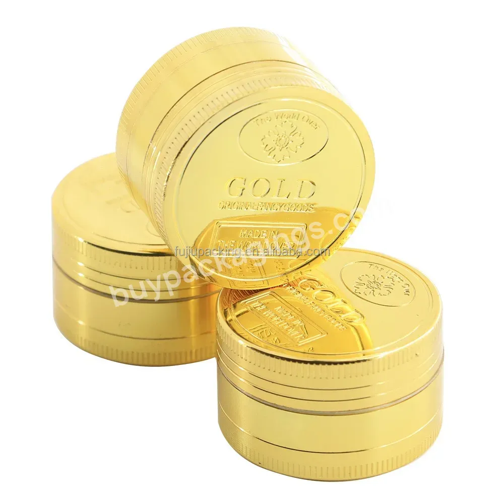 Factory Wholesale Zinc Alloy Herb Grinder Classic Design 4 Layers Metal Herb Grinder - Buy Wholesale High Quality 73mm Shiny Gold Tobacco Herb Grinder,Metal Alloy 4 Layers 55mm 63mm Coin Gold Spice Grinder Herb,Factory Sales New Design 40mm 50mm Dry