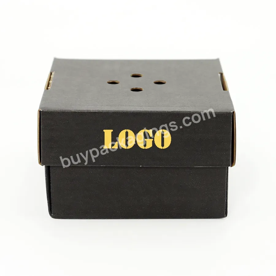 Factoryfree Corrugated Hamburger Box Black Clamshell Paper Burger Box Takeaway Delivery