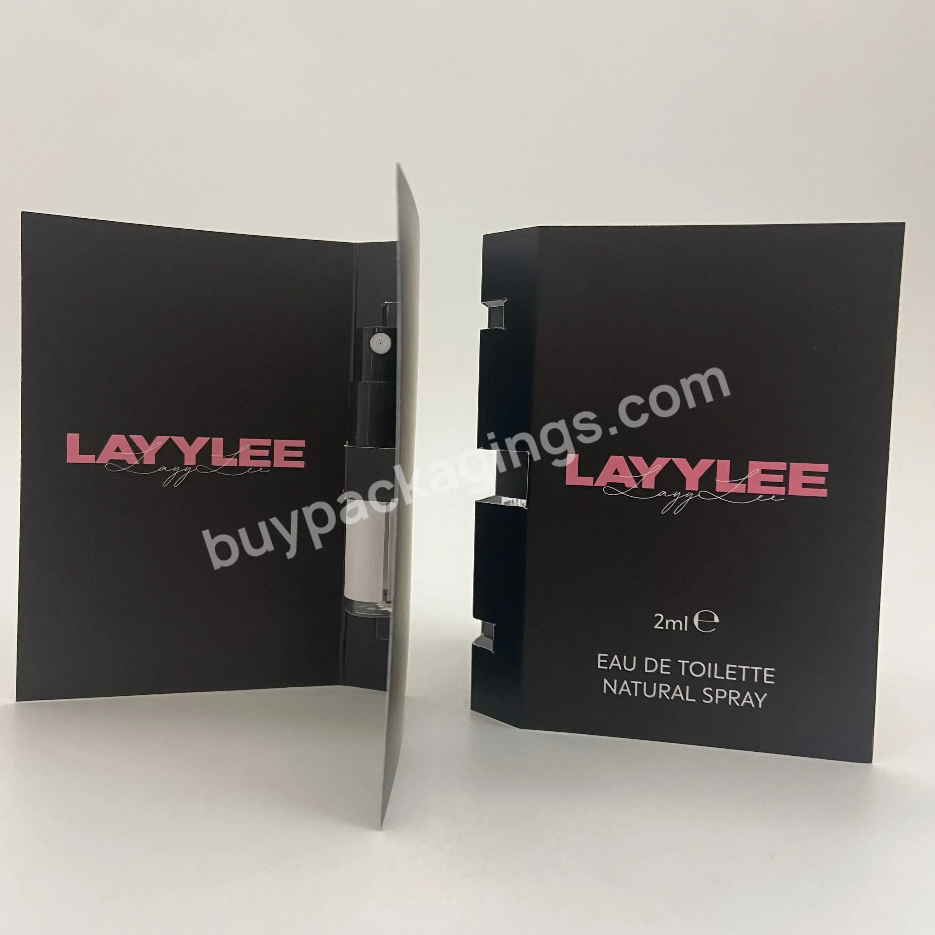 Famous Brands Custom Logo Printing Perfume Sample Bottle Packaging Cards