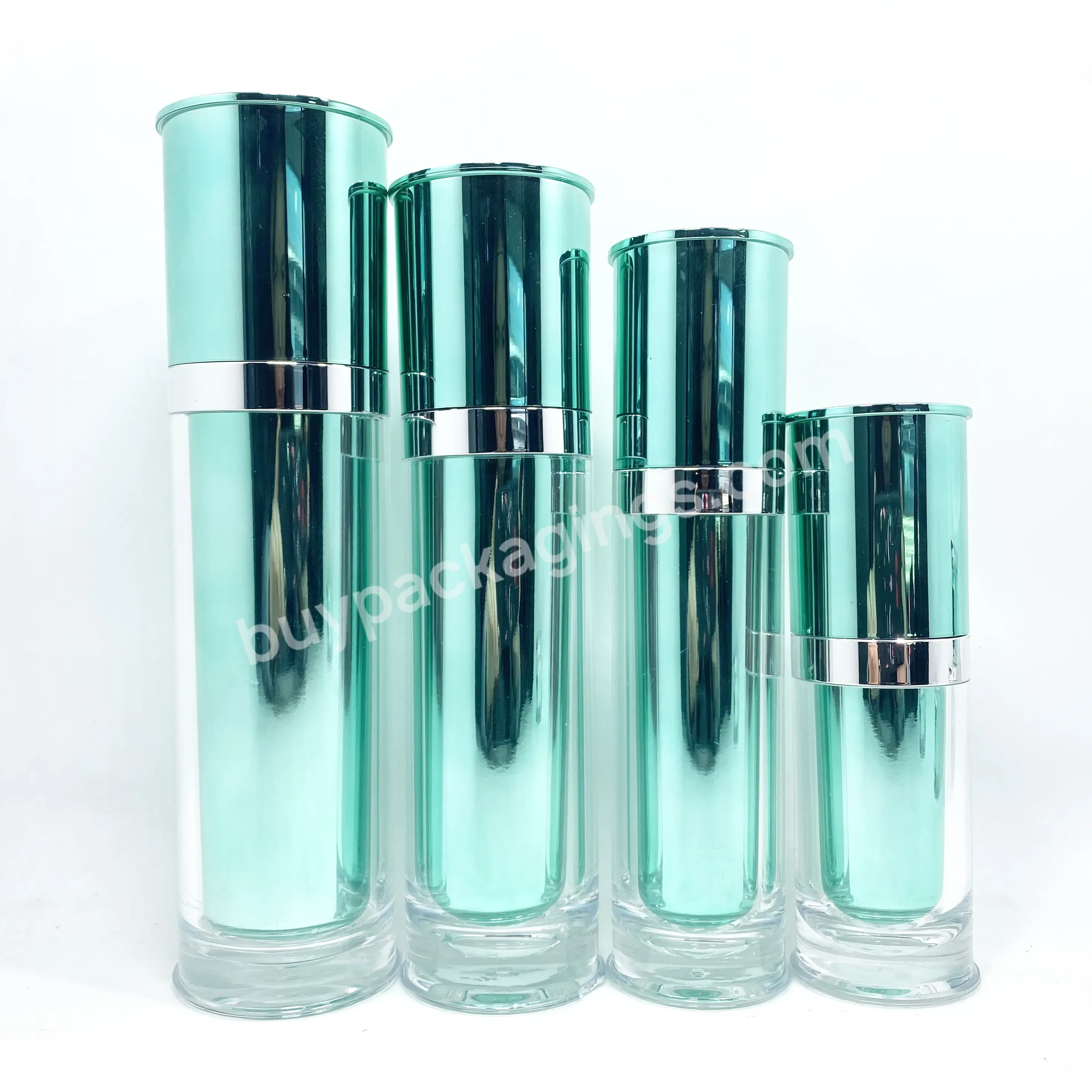 Fancy 30ml 50ml 100ml Green Beauty Acrylic Cream Cosmetic Packaging Plastic Bottle Face Toner Lotion Bottle Set