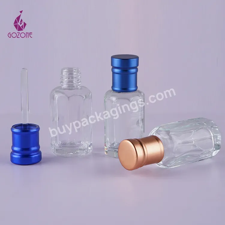 Fancy 3ml 6ml 12ml Black Electroplate Oud Essential Oil Perfume Glass Attar Bottles