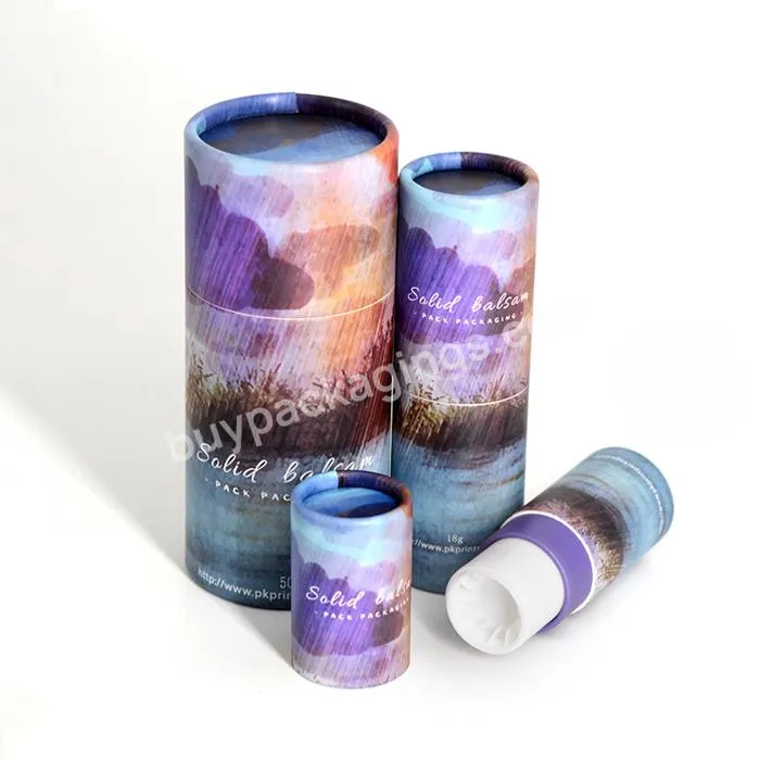 Fancy Design Custom Printing Biodegradable Cardboard Deodorant Containers Twist Up Paper Tubes for Lip Balm Sunscreen Stick