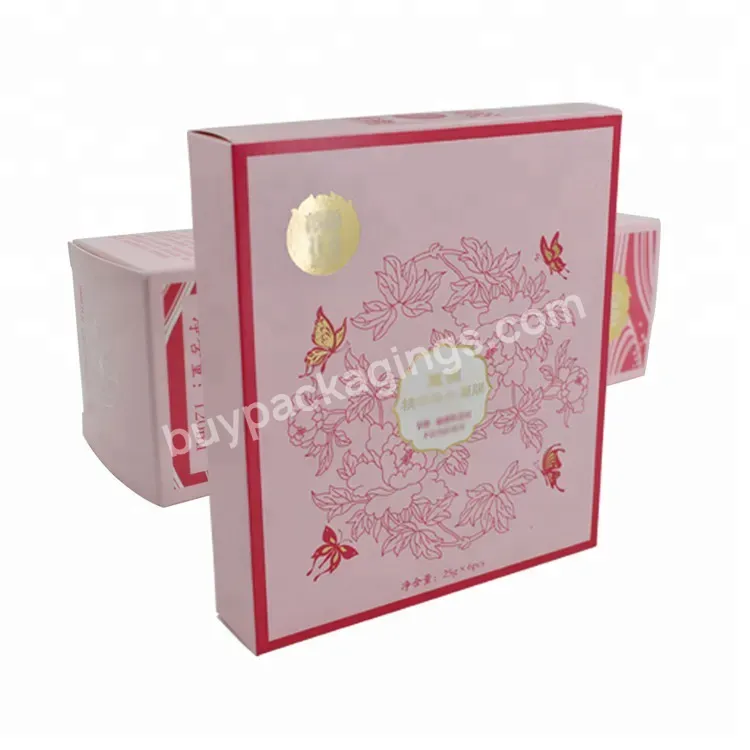 Fancy Gold Cosmetics Color Box Perfume Eye Shadow Glossy Printing Fold Gift Set Packaging Box