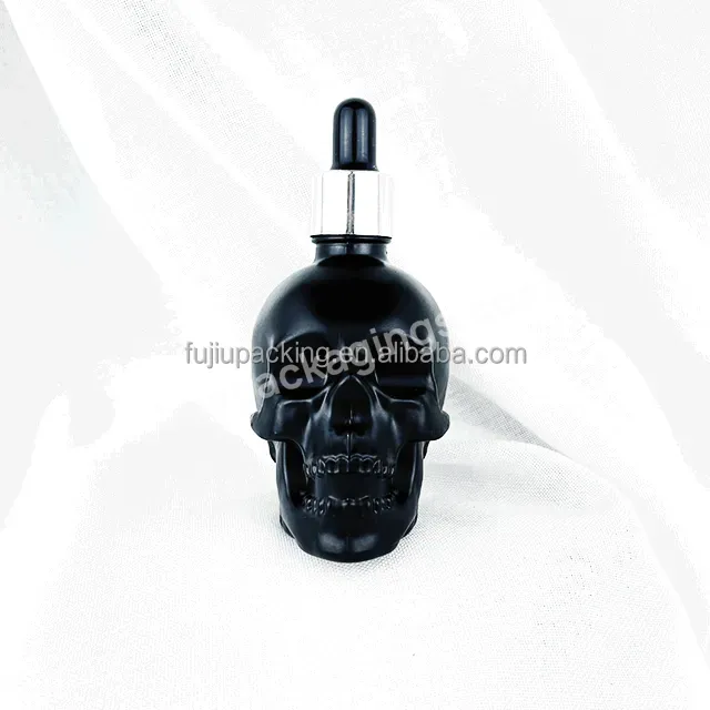 Fancy Hot Sale 30ml 60ml 120ml China Supplier Skull Head Shape Glass Skull Dropper Bottle For Container