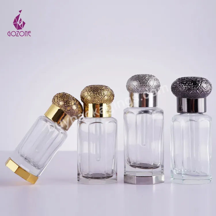 Fancy New Zamac Cap Design 3ml 6ml 12ml Glass Essential Oil Perfume Attar Bottles