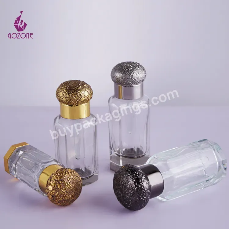 Fancy New Zamac Cap Design 3ml 6ml 12ml Glass Essential Oil Perfume Attar Bottles