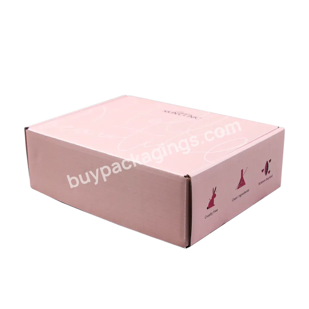 Fancy Pink Custom Printed Clothes Packaging Folding Box