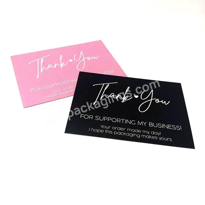 Fancy Special Matt Paper Custom Gold Foil Jewelry Thank You Card For Small Business