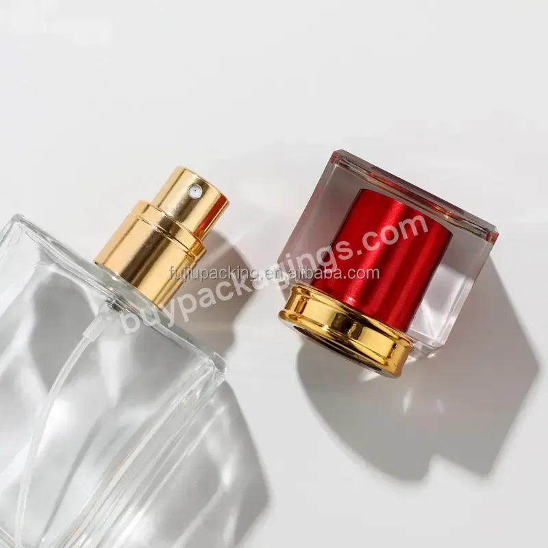 Fancy Square Spray Perfume Glass Bottle 30ml 50ml Glass Perfume Bottle Luxury Perfume Bottle With Colour Cap