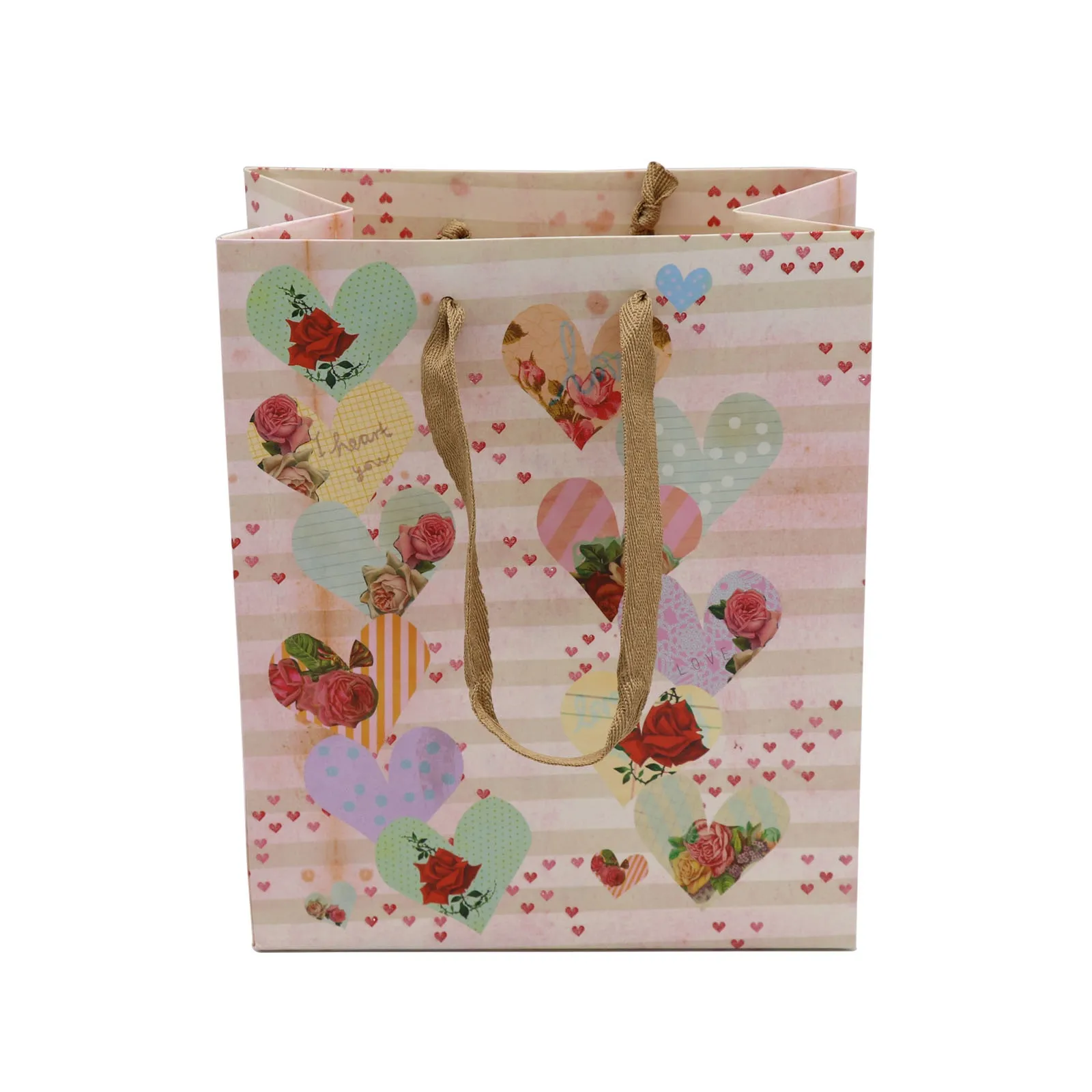 Fancy valentine's day paper gift bags foldable reusable paper tote shopping bags with logos custom packaging paper bags