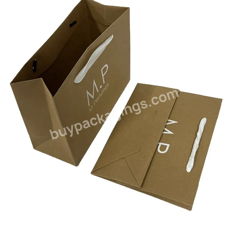 Fashion Brown Kraft Paper Bag Oem Gift Custom Logo Paper Shopping Bags