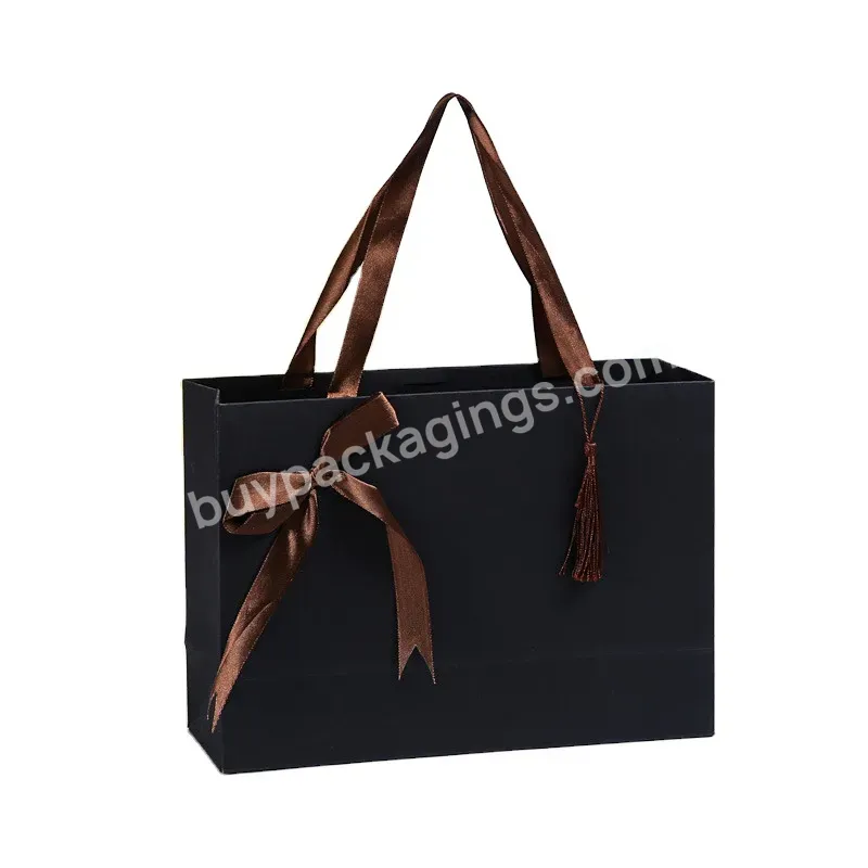 Fashion Custom Printed Art Paper Shopping Tote Carrier Wholesale Shopping Promotional Small Gift Packaging Paper Bags