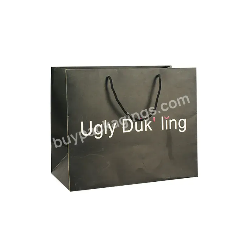 Fashion Custom Printed Art Paper Shopping Tote Carrier Wholesale Shopping Recyclable Small Gift Packaging Paper Bags
