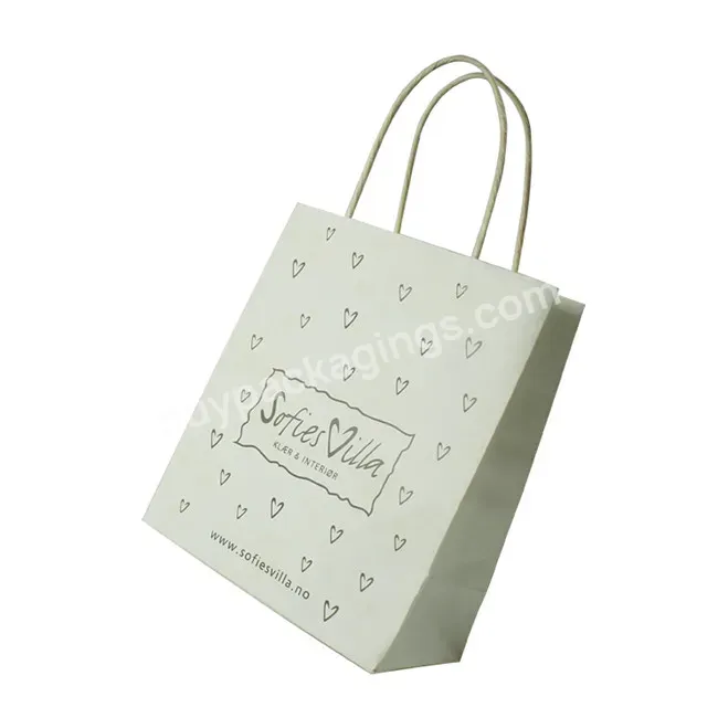 Fashion Custom Printed Logo Storage Gift Handle Bag Thank You Shopping White Paper Bags