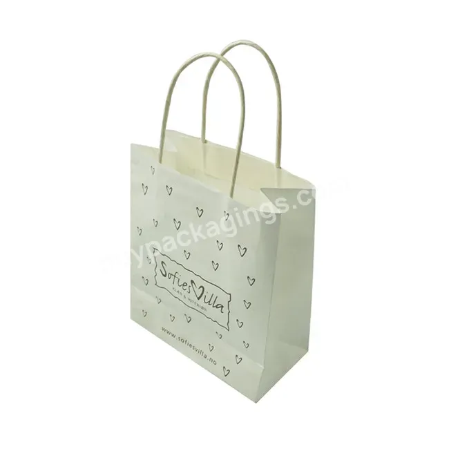 Fashion Custom Printed Logo Storage Gift Handle Bag Thank You Shopping White Paper Bags