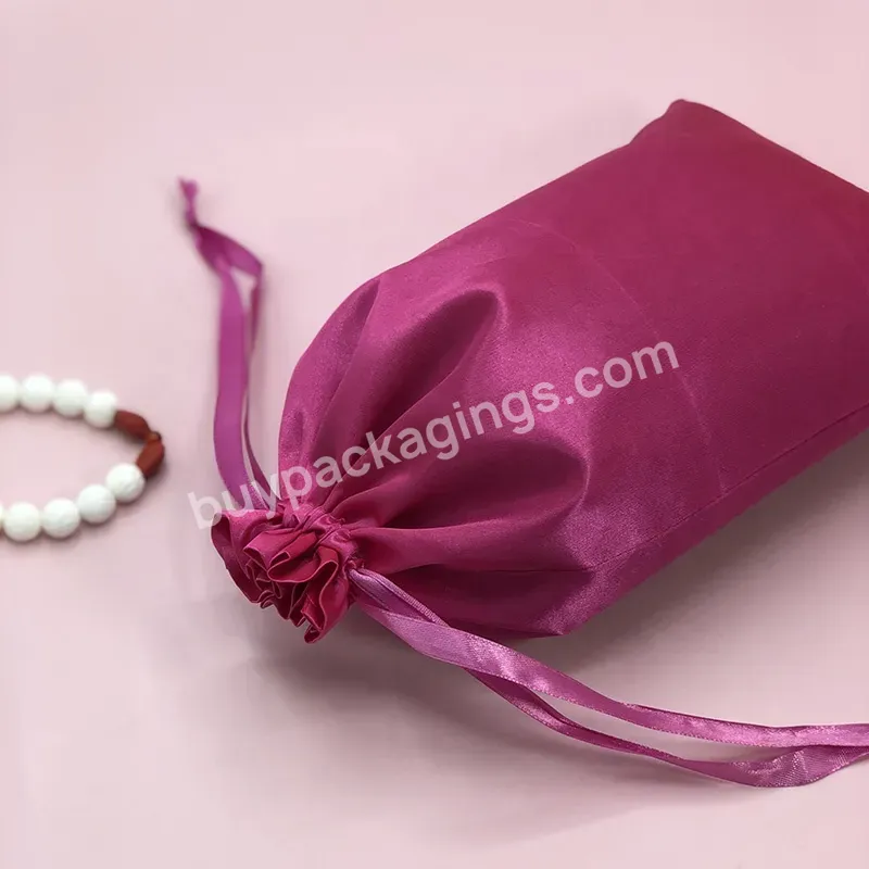 Fashion Customized High Quality Satin String Bags Gift Packaging Pouches For Jewelry