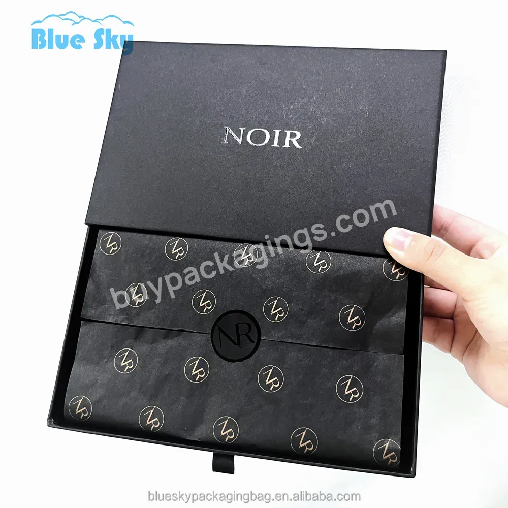 Fashion Luxury Custom Drawer Paper Box With Black Foam For Jewelry Packaging Paper Box