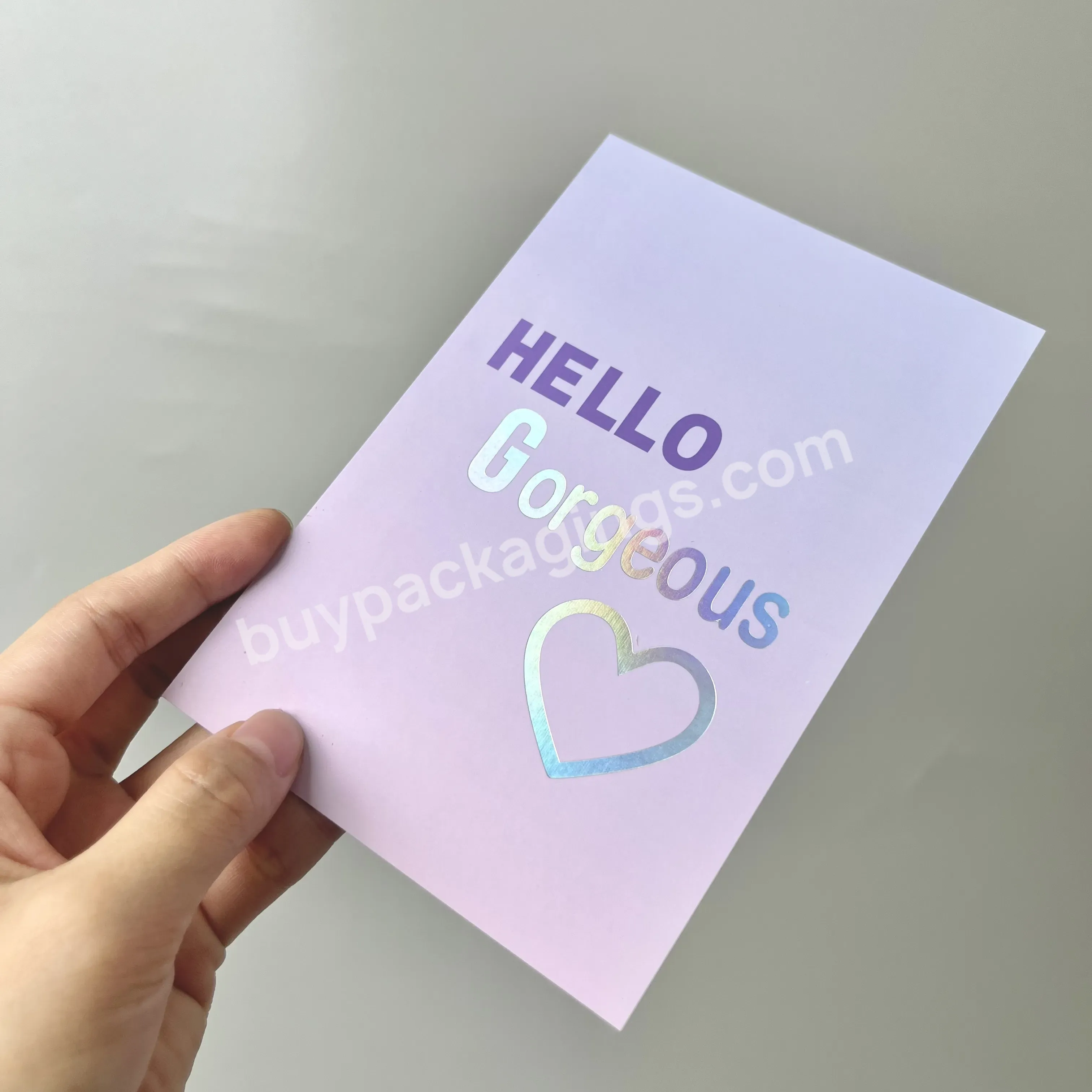 Fashion Luxury Custom Holographic Laser Logo Thank You Cards For Business