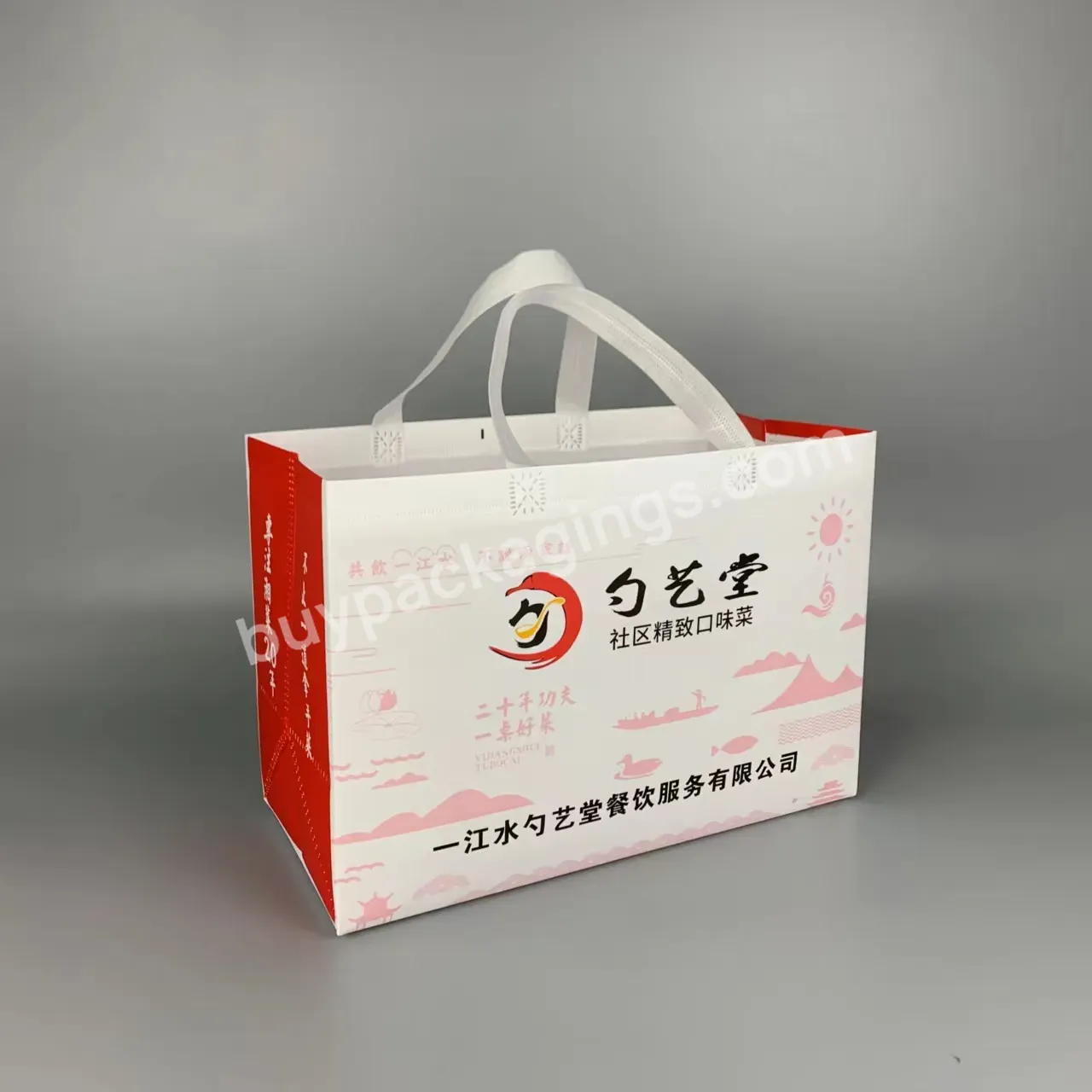 Fashion Style Tough Durable Recyclable Ecological Laminated Customized Non Woven Bag With Handle Fpr Packing