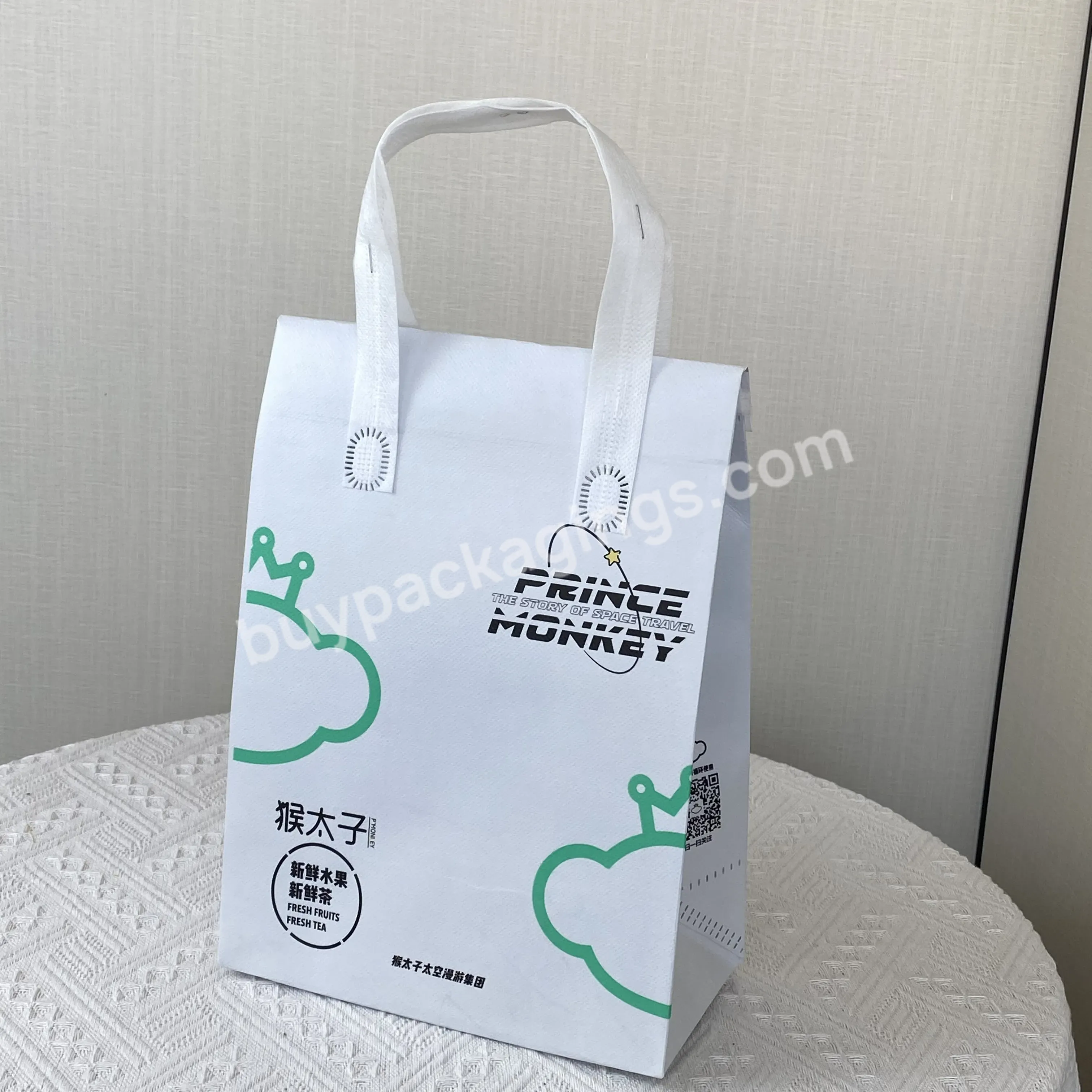 Fashion Style Tough Durable Reusable Recyclable Customized Non Woven Cooler Bag With Printing For Food Packing