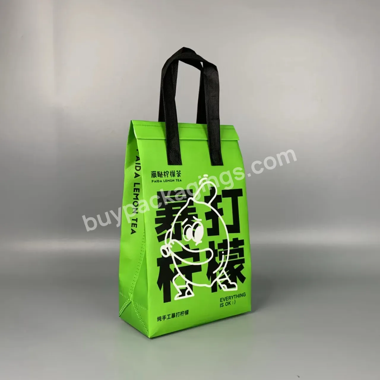 Fashion Style Tough Durable Reusable Recyclable Customized Non Woven Cooler Bag With Printing For Food Packing