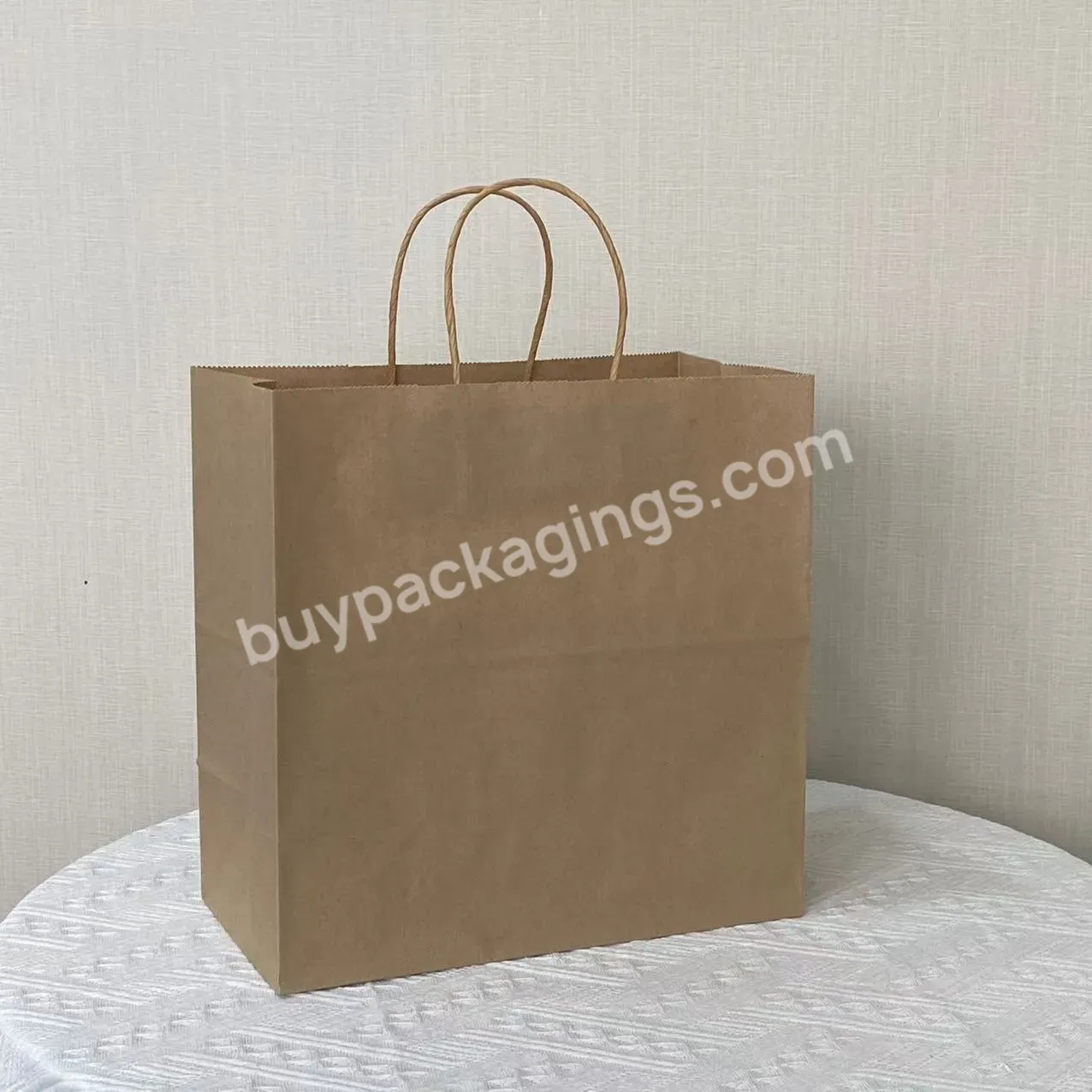 Fashionable Customized Colorful Whole Sale Durable Kraft Paper Tote Birthday Gift Bag With Customize Logo