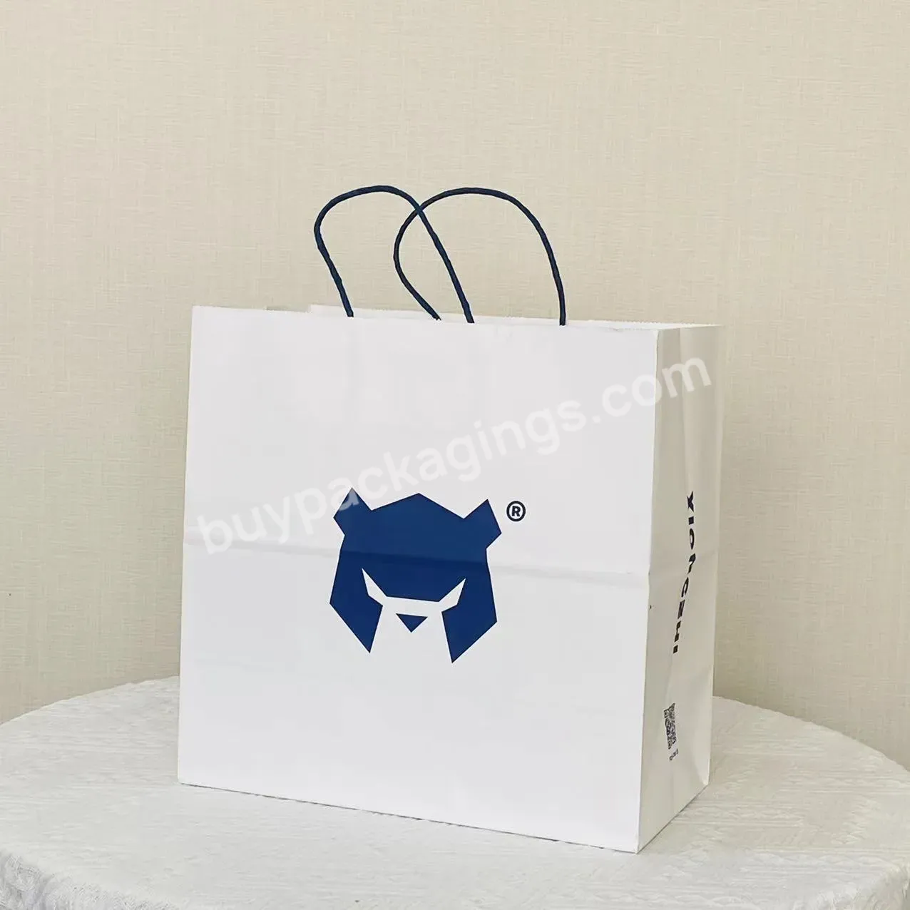 Fashionable Customized Reusable Recycle Whole Sale Durable Large Capacity Paper Tote Bag With Customize Logo