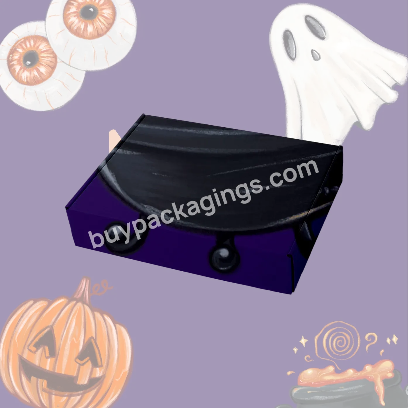 Fashionable Halloween Big Cardboard Luxury Rigid Packaging Gift Box Design With Logo