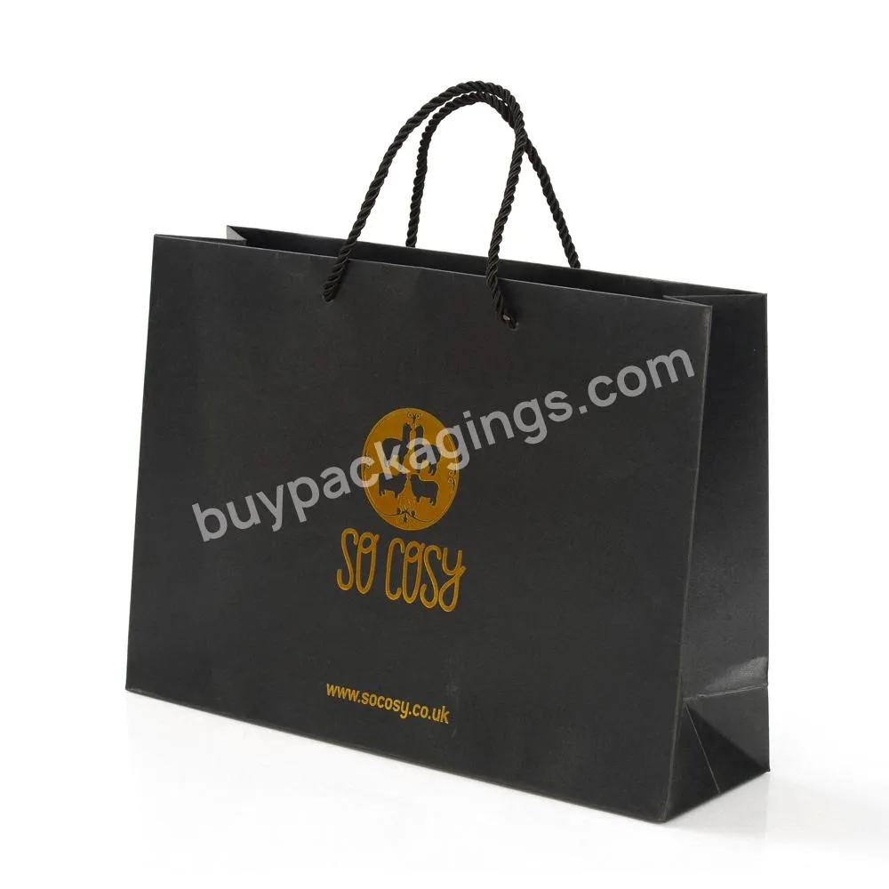 Fashional Custom Hot Stamping Luxury Gift Shopping Big Strong Paper Bags