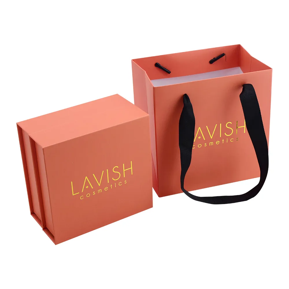 Fashional Customized Shopping Bag with Your Own Logo Durable Kraft Gift Paper Bag with Ribbon Handle