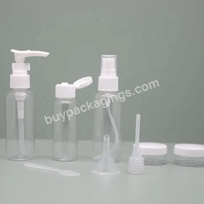 Fast Delivery Custom Travel Plastic Bottle Jar Set Kit With Lotion Pump Spray