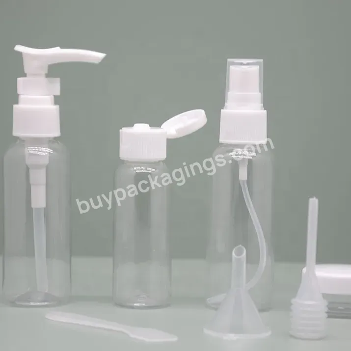 Fast Delivery Custom Travel Plastic Bottle Jar Set Kit With Lotion Pump Spray