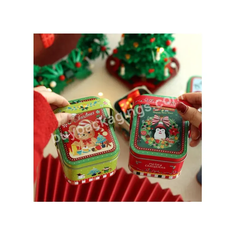 Fast Delivery Special Candy Chocolates Tea Gift Package Christmas Tin Box With Handle