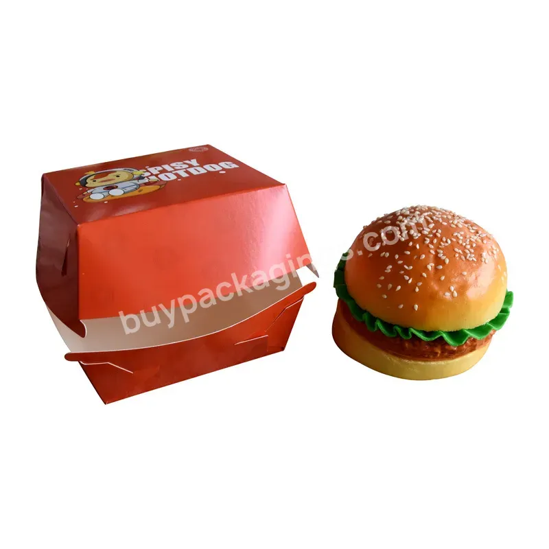 Fast Food Cardboard Packaging Paper Boxes Hamburger Packing Box