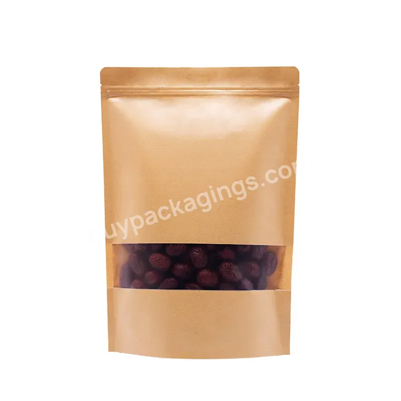 Fast Food Packing Bread Paper Bag 18*28+4 Stand Up Pouches Matte Window Ziplock Custom Pepr Bag