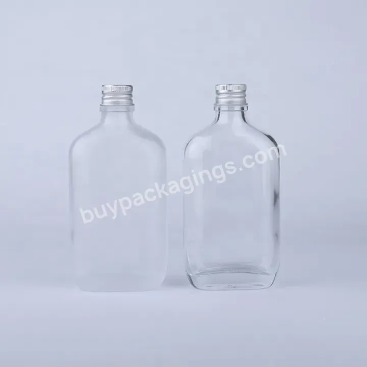 Fast Shipping 100ml Cosmetic Essential Oil Packaging Transparent Serum Glass Flat Dropper Bottle