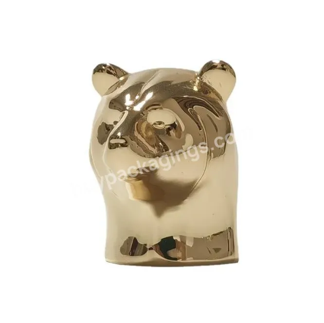 Fea15mm Luxury Gold Zinc Alloy Cap Fancy Animal Head Heavy Zamac Cap For Perfume Bottle