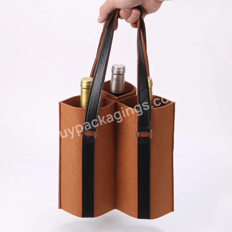 Festive Portable Gift Packaging Single Pack Double Pack High-end Gift Thickening Wine Bag Can Be Customized