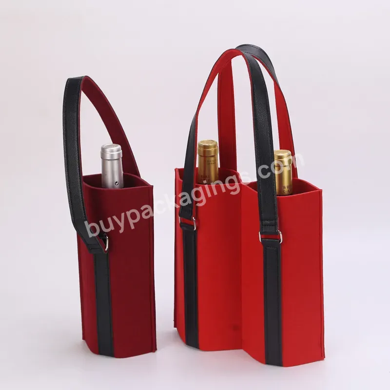 Festive Portable Gift Packaging Single Pack Double Pack High-end Gift Thickening Wine Bag Can Be Customized