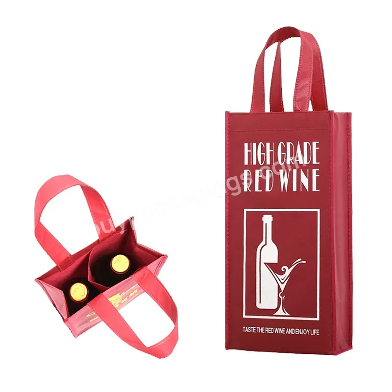 Festive Red Wine Portable Gift Packaging Single Pack Double Pack High-end Gift Non-woven Bag Can Be Customized