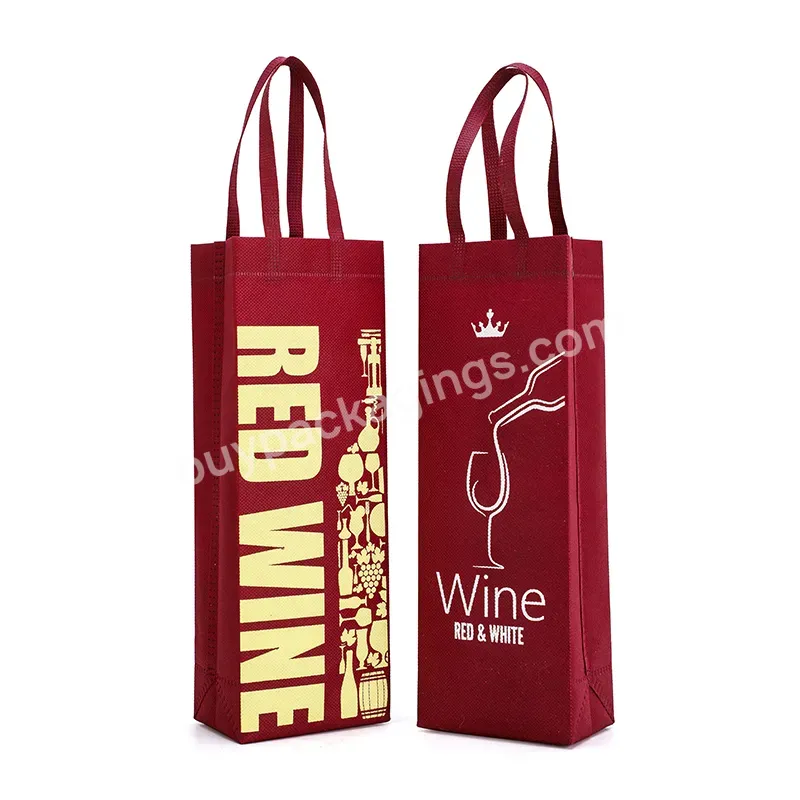 Festive Red Wine Portable Gift Packaging Single Pack Double Pack Luxury Gift Non-woven Bag Can Be Customized