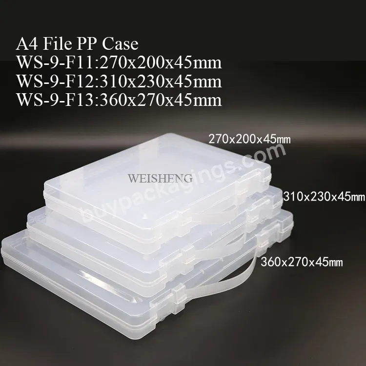 Filing Storage Box Portable A4 File Box Transparent Plastic Box Magazine Organizers Plastic Protectors Documents Organizer Case